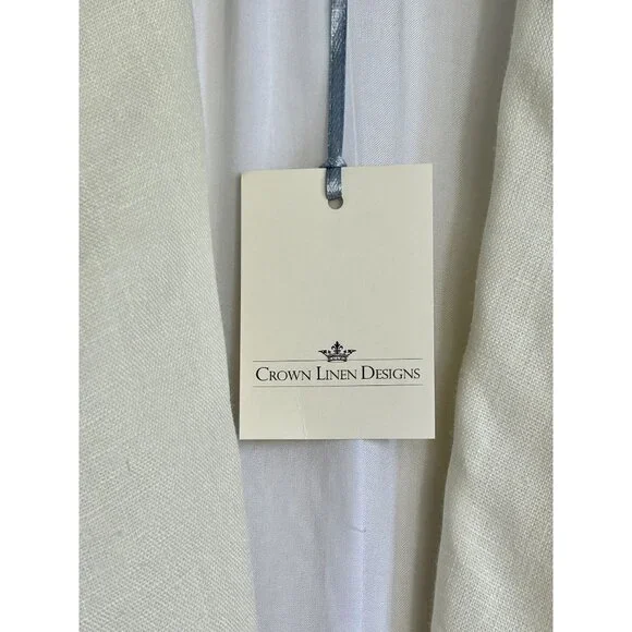 Arte Italica-Crown Linen Designs Women's Bobbi Long Blazer in Ivory - Sz S - NWT